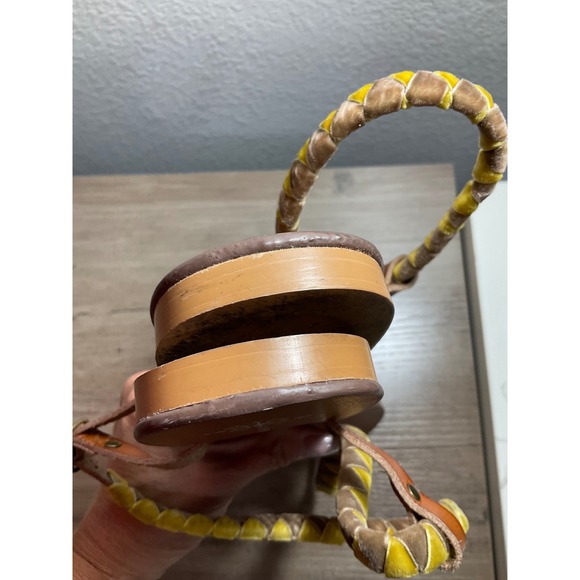 Free People Womens Tigan Sandals Thong‎ Yellow Braided Ankle Strap Summer Size 7 - Picture 7 of 7